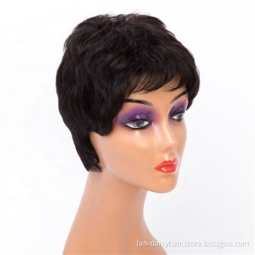 Wholesale Unprocessed Virgin Brazilian Human Hair Short Cut  Wigs For Women Human Hair